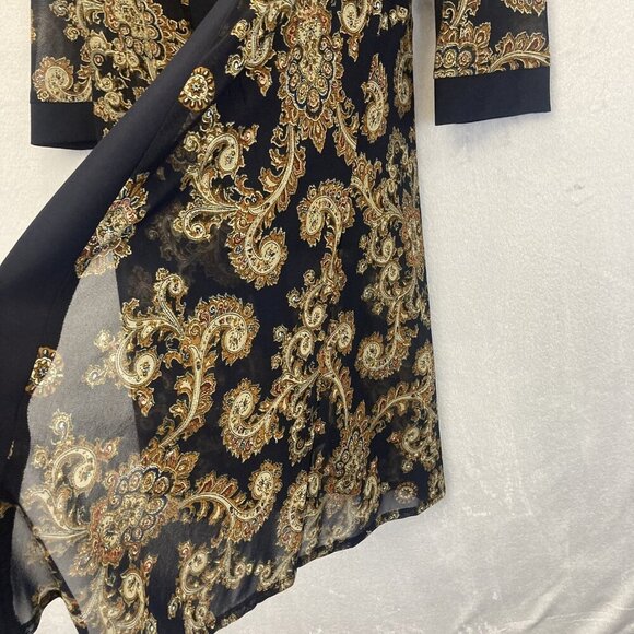 R&M‎ Richards Sheer Jacket Tank 2 Piece Set Womens 8 Blue Gold Paisley Elegant - Picture 9 of 16